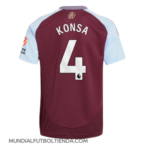 Camiseta Aston Villa Ezri Konsa #4 Primera Equipación Replica 2024-25 mangas cortas